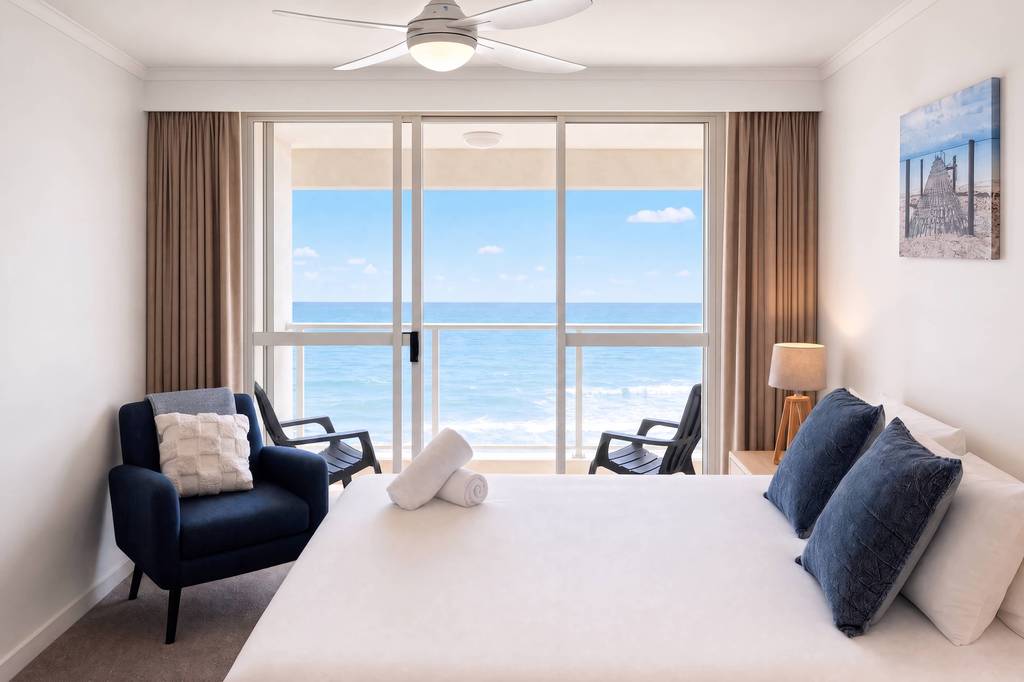 Apartment 23 master bedroom at Viscount on the Beach