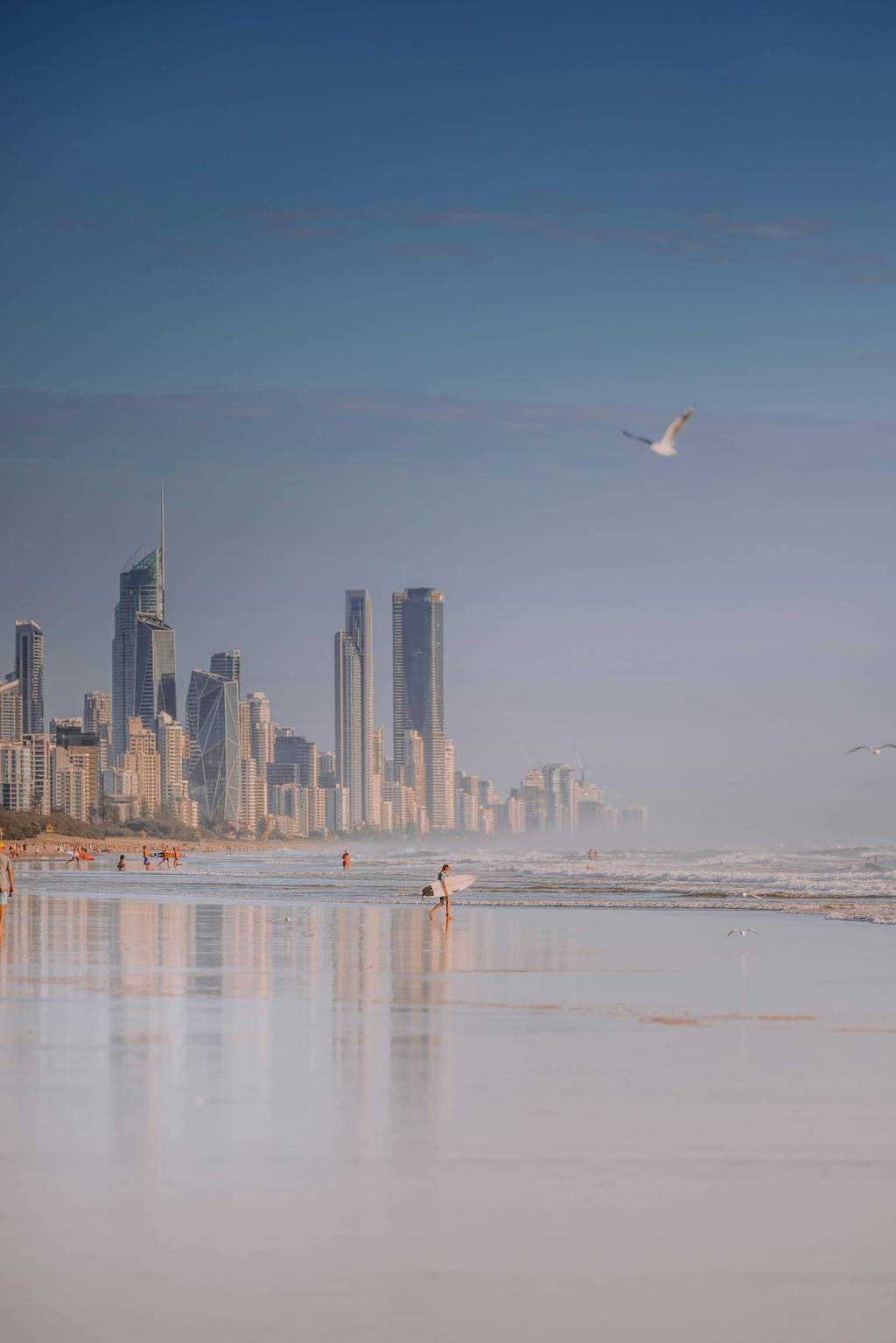 The Surfers Paradise skyline running north from the southern toe of the suburb