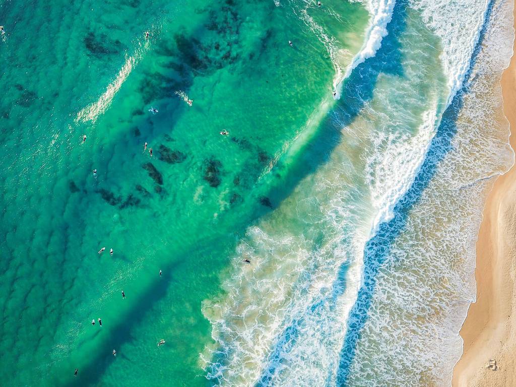 Surf breaking along the Gold Coast beachfront